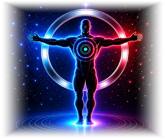 Illuminated human figure within a signal ring